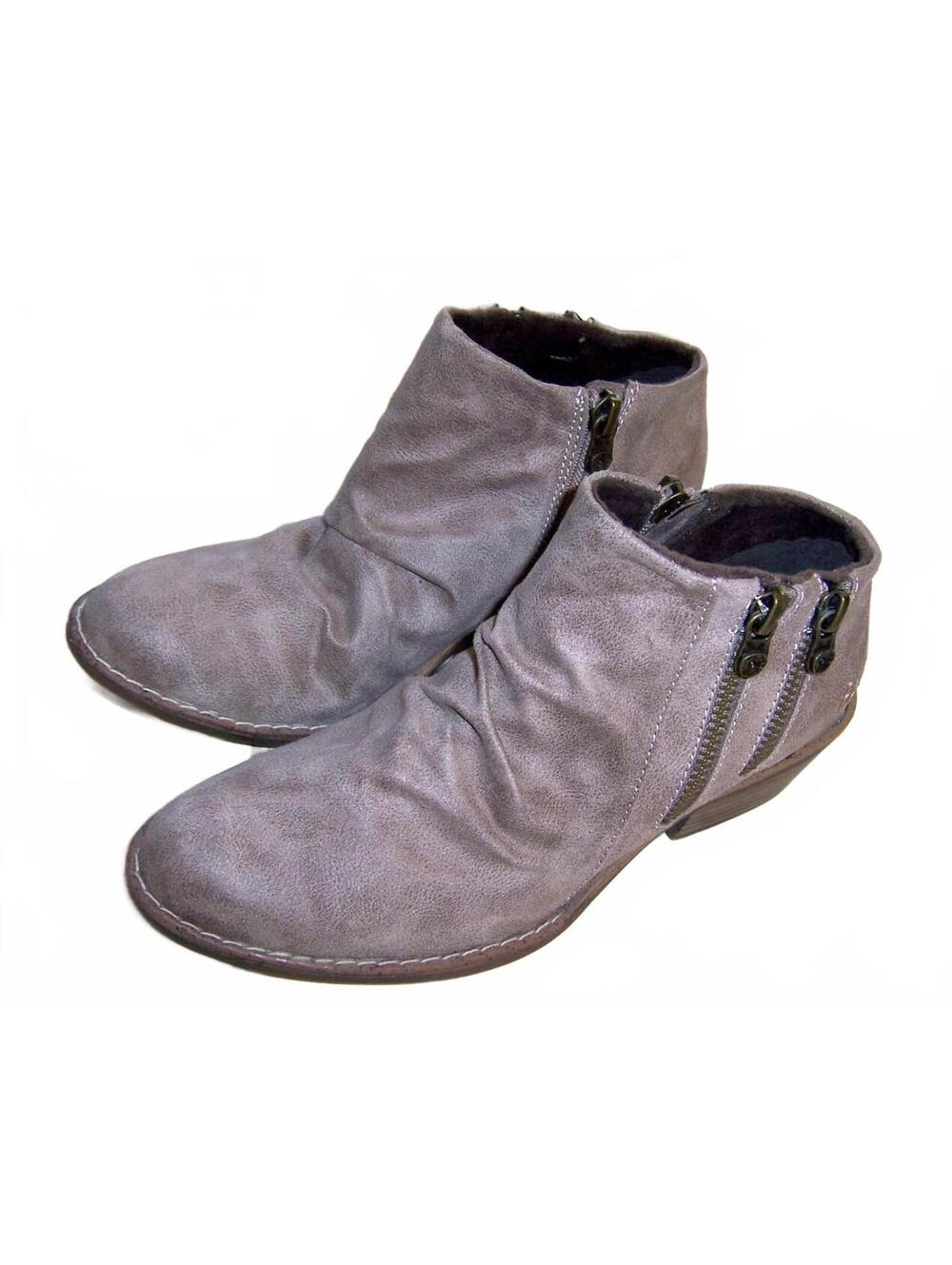 NWT Blowfish Malibu Eco-Friendly Ruched Taupe Ankle Boots 6